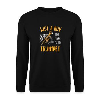 Partition de musique Trompette Garçon Cadeau Trompette - Sweat-shirt Unisexe - noir - Devant - Alina (178cm) & Michal (187cm)