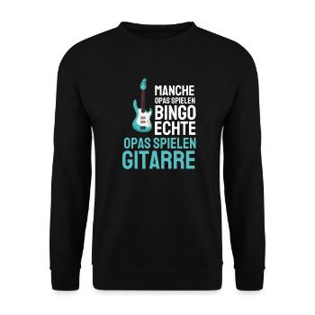 Rock Musik Rentner Gitarrist Opa Geschenk Gitarre - Unisex Pullover - Schwarz - Vorne - Alina (178cm) & Michal (187cm)