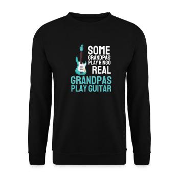 Gitarrist Rock Musik Lustiges Opa Geschenk Gitarre - Unisex Pullover - Schwarz - Vorne - Alina (178cm) & Michal (187cm)