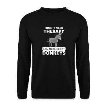 Cadeau drôle âne agriculteur fermier âne - Sweat-shirt Unisexe - noir - Devant - Alina (178cm) & Michal (187cm)
