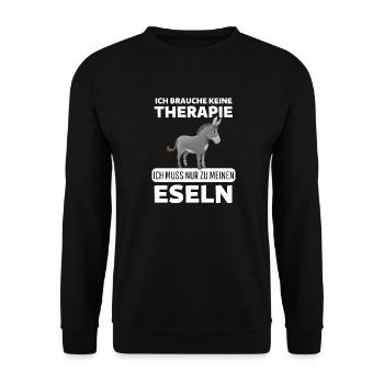 Landwirtschaft Farm Tier Lustiges Geschenk Esel - Unisex Pullover - Schwarz - Vorne - Alina (178cm) & Michal (187cm)