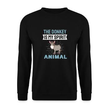 Agriculture Animal Funny gift idea donkey - Unisex Sweatshirt - black - Front - Alina (178cm) & Michal (187cm)