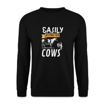 Farm Animal Farmer Funny Farmer Gift Cow - Unisex Sweatshirt - black - Front - Alina (178cm) & Michal (187cm)