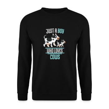 Farmer Farmer Farm Animal Boy Gift Cow - Unisex Sweatshirt - black - Front - Alina (178cm) & Michal (187cm)