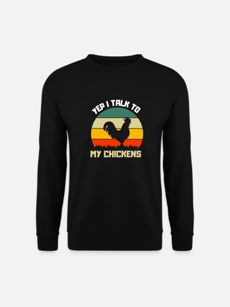 Bauernhof Tier Bauer Lustiges Geschenk Retro Huhn - Unisex Pullover - Schwarz