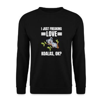Animal Lovers Australia Zoo Animal Gift Koala - Unisex Sweatshirt - black - Front - Alina (178cm) & Michal (187cm)