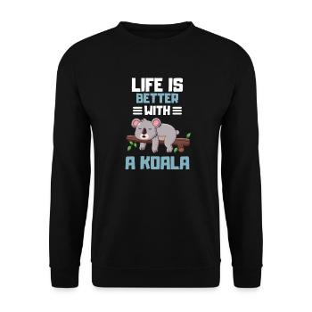 Amoureux des animaux Zoo Animal Drôle Cadeau Koala - Sweat-shirt Unisexe - noir - Devant - Alina (178cm) & Michal (187cm)