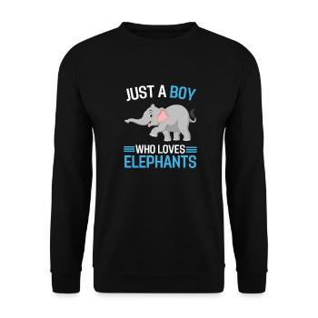 Africa animal lover boys gift elephant - Unisex Sweatshirt - black - Front - Alina (178cm) & Michal (187cm)