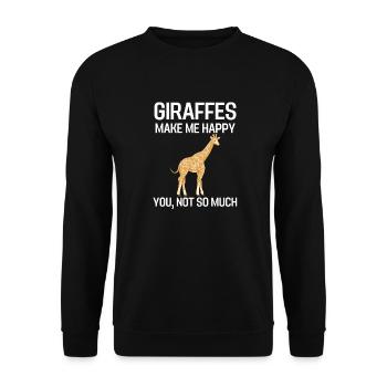 Cadeau drôle d'amant d'animal de zoo d'Afrique girafe - Sweat-shirt Unisexe - noir - Devant - Alina (178cm) & Michal (187cm)