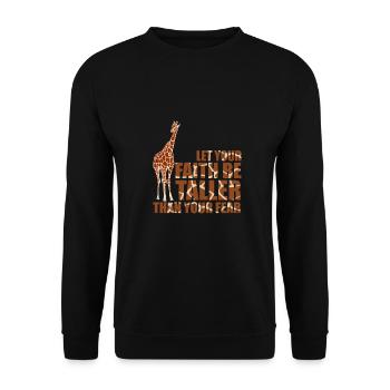 Afrika Tierliebhaber Lustiges Geschenk Giraffe - Unisex Pullover - Schwarz - Vorne - Alina (178cm) & Michal (187cm)