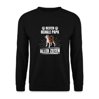 Bester Beagle Papa Vatertag Geschenk Hund Beagle - Unisex Pullover - Schwarz - Vorne - Alina (178cm) & Michal (187cm)