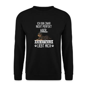 Hundeliebhaber Lustiges Geschenk Hund Rottweiler - Unisex Pullover - Schwarz - Vorne - Alina (178cm) & Michal (187cm)