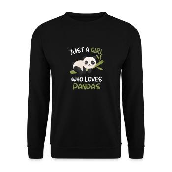 Pandabär Chinesisches Tier Mädchen Geschenk Panda - Unisex Pullover - Schwarz - Vorne - Alina (178cm) & Michal (187cm)