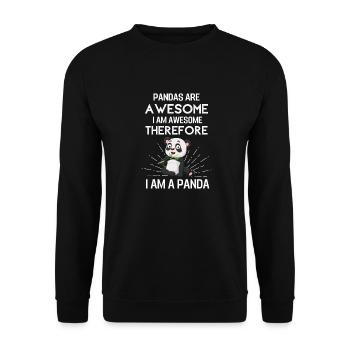 Zoo Tierliebhaber Pandabär Geschenk Lustiges Panda - Unisex Pullover - Schwarz - Vorne - Alina (178cm) & Michal (187cm)