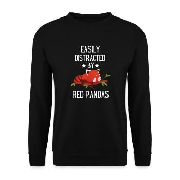 Cadeau drôle d'animal chinois Panda rouge - Sweat-shirt Unisexe - noir - Devant - Alina (178cm) & Michal (187cm)