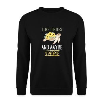 Sea Turtle Funny Gift Turtle - Unisex Sweatshirt - black - Front - Alina (178cm) & Michal (187cm)