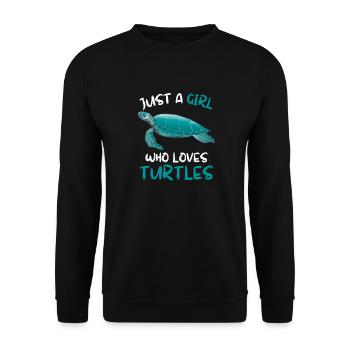 Sea Animal Ocean Animal Girl Gift Turtle - Unisex Sweatshirt - black - Front - Alina (178cm) & Michal (187cm)