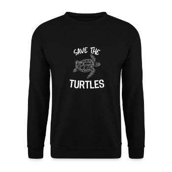 Les militants des droits des animaux du changement climatique offrent une tortue - Sweat-shirt Unisexe - noir - Devant - Alina (178cm) & Michal (187cm)