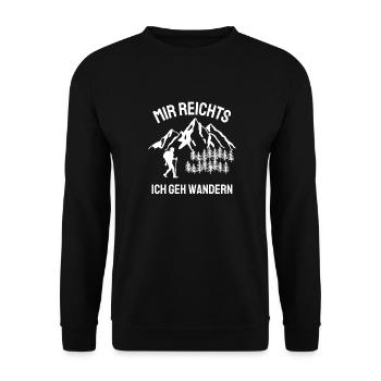 Lustiges Natur Wanderer Geschenk Wandern - Unisex Pullover - Schwarz - Vorne - Alina (178cm) & Michal (187cm)