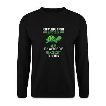 Schildkröte Lustiges Geschenk Meeresschildkröte - Unisex Pullover - Schwarz - Vorne - Alina (178cm) & Michal (187cm)