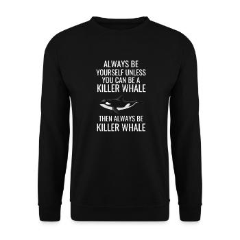 Schwertwal Ozean Tier Orca Geschenk Killerwal - Unisex Pullover - Schwarz - Vorne - Alina (178cm) & Michal (187cm)