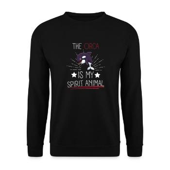 Orque Animal Épaulard Drôle de cadeau Épaulard - Sweat-shirt Unisexe - noir - Devant - Alina (178cm) & Michal (187cm)