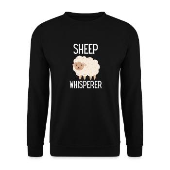 Sheep Whisperer Farm Animal Gift Sheep - Unisex Sweatshirt - black - Front - Alina (178cm) & Michal (187cm)