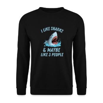 Ocean Animal Lovers Predator Funny Gift Shark - Sweat-shirt Unisexe - noir - Devant - Alina (178cm) & Michal (187cm)