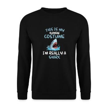 Shark Costume Party Ocean Animal Gift Shark - Sweat-shirt Unisexe - noir - Devant - Alina (178cm) & Michal (187cm)