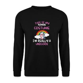 Licorne Costume Party Cadeau Fantaisie Licorne - Sweat-shirt Unisexe - noir - Devant - Alina (178cm) & Michal (187cm)