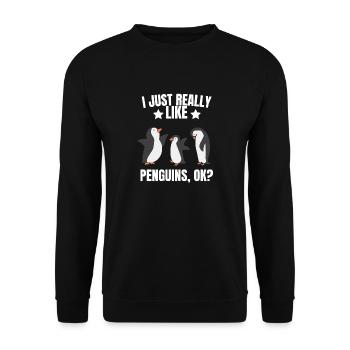 Zoo de l’Antarctique Animal Drôle de cadeau Pingouin - Sweat-shirt Unisexe - noir - Devant - Alina (178cm) & Michal (187cm)