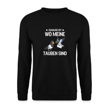 Taubenzucht Taubenschlag Vogel Geschenk Taube - Unisex Pullover - Schwarz - Vorne - Alina (178cm) & Michal (187cm)
