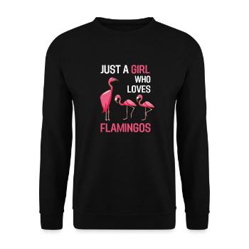 Exotique Oiseau Fille Cadeau Rose Flamant Rose - Sweat-shirt Unisexe - noir - Devant - Alina (178cm) & Michal (187cm)