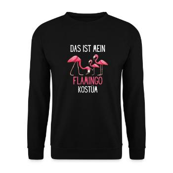 Flamingo Kostüm Lustiges Geschenk Rosa Flamingo - Unisex Pullover - Schwarz - Vorne - Alina (178cm) & Michal (187cm)