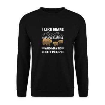 Grizzly Bear Forest Dwellers Forest Animal Gift Bear - Unisex Sweatshirt - black - Front - Alina (178cm) & Michal (187cm)