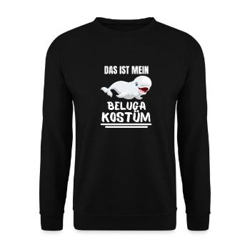 Beluga Wal Kostüm Ozean Tier Geschenk Beluga - Unisex Pullover - Schwarz - Vorne - Alina (178cm) & Michal (187cm)