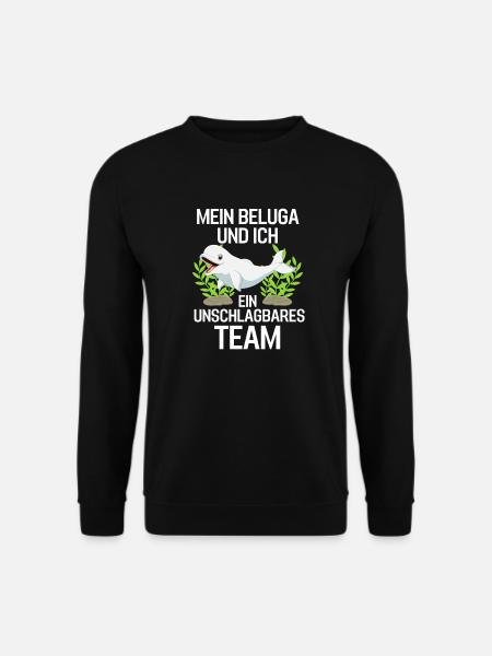 Beluga Wal Meerestier Lustiges Geschenk Beluga - Unisex Pullover - Schwarz