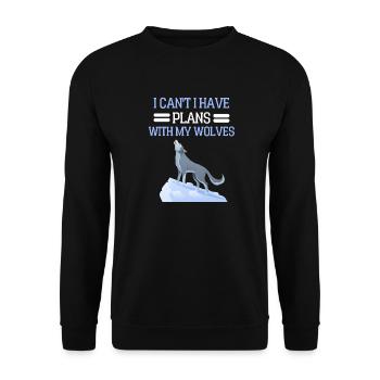 Predator Forest Animal Funny Gift Wolf - Unisex Sweatshirt - black - Front - Alina (178cm) & Michal (187cm)