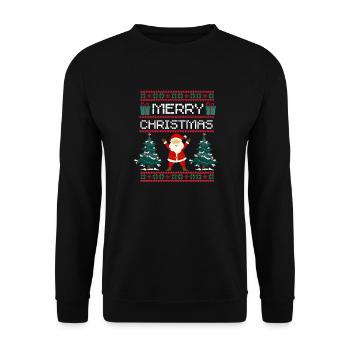 Le cadeau du Père Noël de Xma Joyeux Noël - Sweat-shirt Unisexe - noir - Devant - Alina (178cm) & Michal (187cm)