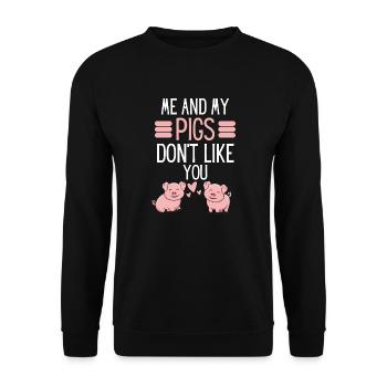 Cadeau drôle d’éleveur d’animaux de ferme - Sweat-shirt Unisexe - noir - Devant - Alina (178cm) & Michal (187cm)