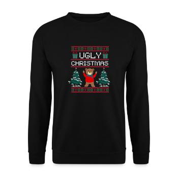 Noël Teddy Cadeau de Noël moche Noël - Sweat-shirt Unisexe - noir - Devant - Alina (178cm) & Michal (187cm)