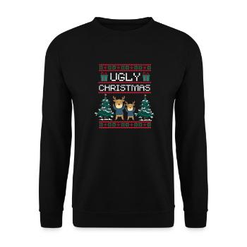 Noël Renne Cadeau de Noël moche Noël - Sweat-shirt Unisexe - noir - Devant - Alina (178cm) & Michal (187cm)