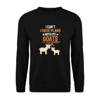 Fermier d’animaux de ferme Cadeau Funny Chèvre - Sweat-shirt Unisexe - noir - Devant - Alina (178cm) & Michal (187cm)