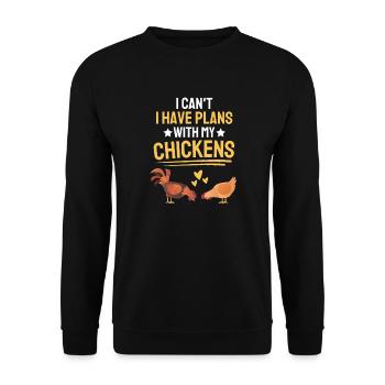Henne Bauernhof Tier Lustige Geschenkidee Huhn - Unisex Pullover - Schwarz - Vorne - Alina (178cm) & Michal (187cm)
