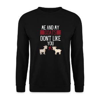 Farm Animal Farmer Gift Funny Goat - Sweat-shirt Unisexe - noir - Devant - Alina (178cm) & Michal (187cm)