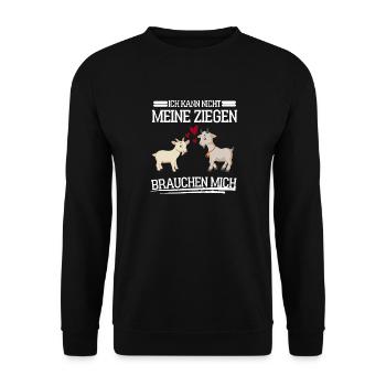 Bauernhof Tier Landwirtschaft Geschenk Ziege - Unisex Pullover - Schwarz - Vorne - Alina (178cm) & Michal (187cm)