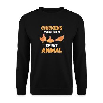 Fermier d’animaux de ferme Funny Gift Poulet - Sweat-shirt Unisexe - noir - Devant - Alina (178cm) & Michal (187cm)