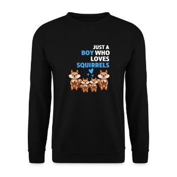 Habitant de la forêt Jeune animal de la forêt Cadeau Écureuil - Sweat-shirt Unisexe - noir - Devant - Alina (178cm) & Michal (187cm)