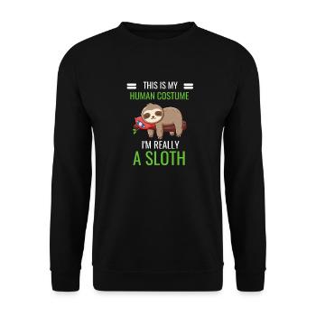 Sloth Costume Party Zoo Animal Gift Sloth - Unisex Sweatshirt - black - Front - Alina (178cm) & Michal (187cm)