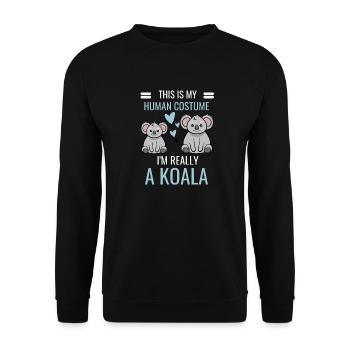 Zoo Tier Australien Koala Kostüm Geschenk Koala - Unisex Pullover - Schwarz - Vorne - Alina (178cm) & Michal (187cm)
